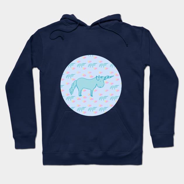 Unicorn Pattern Hoodie by nancyartwork